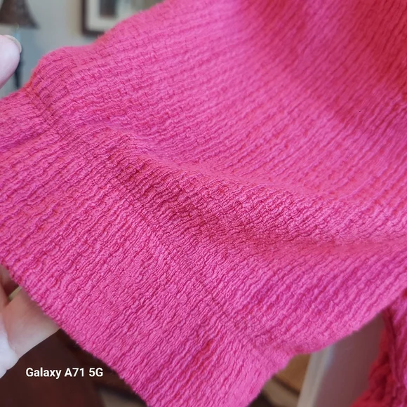 Pilcro Anthropologie Ruffle Puff Sleeve Pink Rose Sz M - Picture 14 of 16